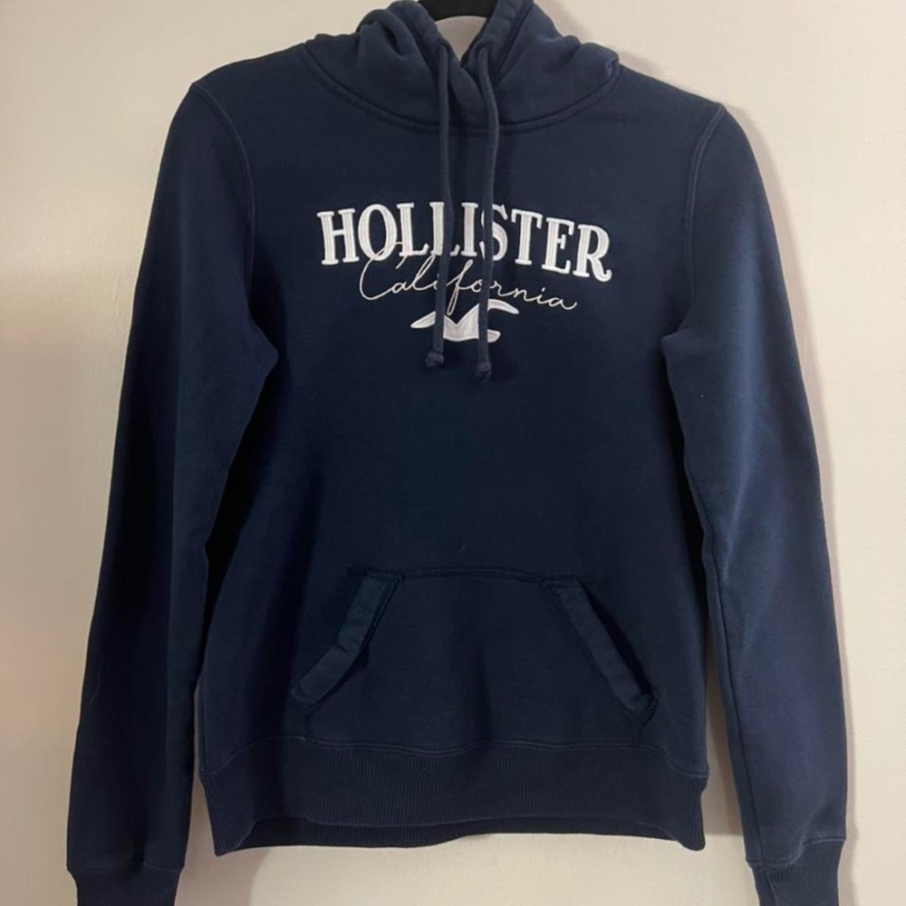 Hollister logo navy hoodie